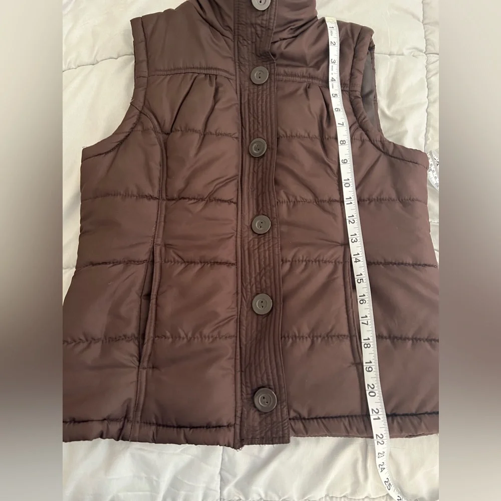Brown Outer Edge Puffy Quilted‎ Vest Size M